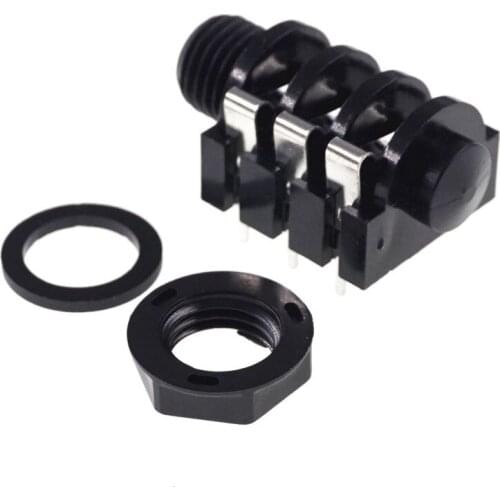 5 pcs Screw 0.25" 1/4 6.35 mm Microphone Jack Socket 6 Contact 3 Conductor 6.50 mm Right Angle Stereo Jack