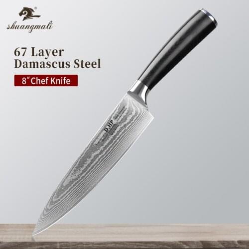 8 Inch Kitchen Utility Knives VG10 Damascus Steel Chef Knives Home Cooking Cleaver Meat Slicing Chef Knife With G10 Handle