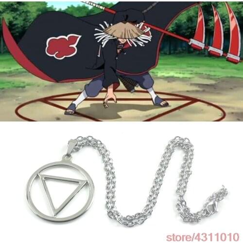 Anime pendant necklace Akatsuki Cosplay Hidan triangle circle pendant Geometric Star Cloud Couple Necklace For Men Women