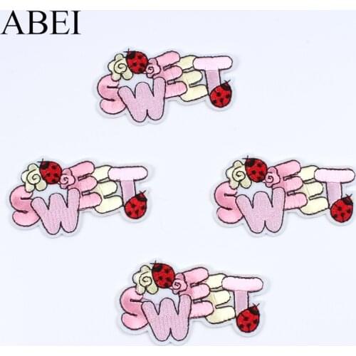 10pcs Embroidery Sweet Patches Iron On Cartoon Cute Patch For Girls Clothes Bags Decoration Sewing Apparel Appliques DIY Badge
