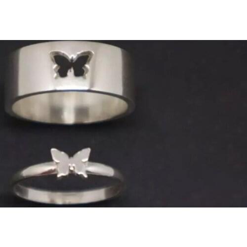 Butterfly Ring Couple Ring Fashion Simple Promise Ring Bride Engagement Party Wedding Ring Exquisite Jewelry Lover Gift