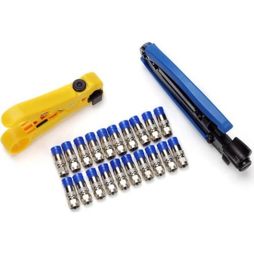 Professional Wire Crimper Coax Compression Crimping Tool RG59 RG6 RG11 F-Type Compression Connectors Cable Crimper Tool