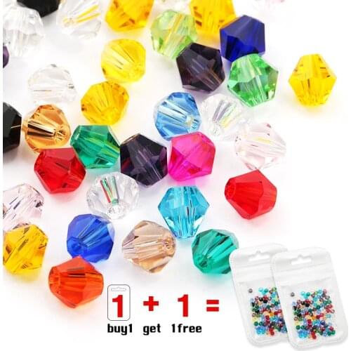 Buy 1 and get 1 free! Crystal Bicone Beads Top quality glass loose Spacer Beads clothing beads, Bracelet necklaces accessories
