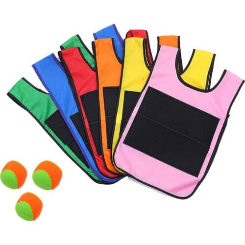 Sticky Jersey Outdoor Activity Toys Props Vest With Sticky Ball Throwing Parent-child Interaction Fun Sports Toy Oxford Cloth