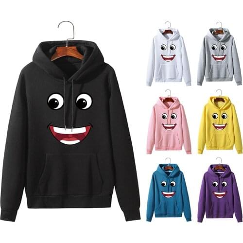 LUCLESAM Men Fashion Cartoon Smiley Amine Hoodies Male Cotton Sports Hooded Sweatshirt moletom masculino sudaderas hombre