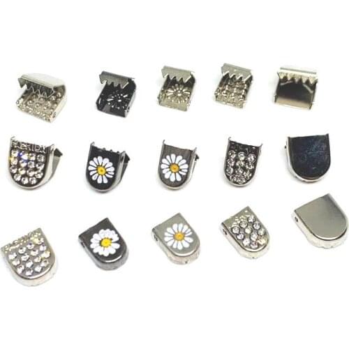 4pcs / set of Metal Cute Shoelaces Tips Head No Tie Shoelaces Accessories Tail Press Buckle DIY Sneaker Kits Metal Lace Buckle