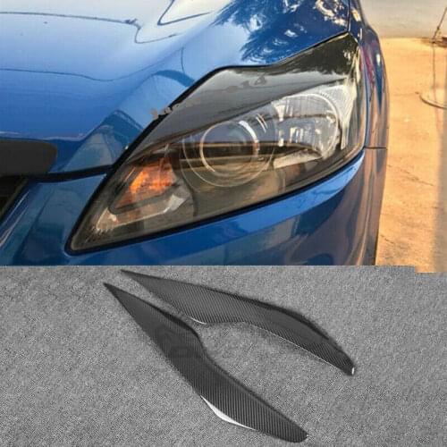 Real Carbon fiber Headlight Eyelids Eyebrows Covers for 2009 2010 2011 Ford Focus Hatchback