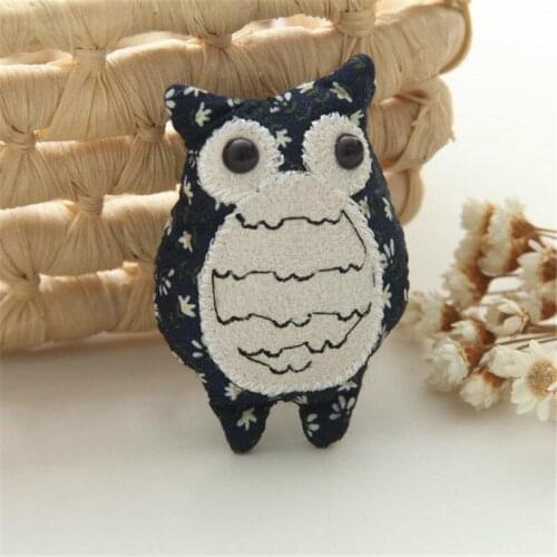 New Small Floral Fabric Woman Brooches Pins Super Cute Owl Cartoon Children Brooches Fashion Jewelry