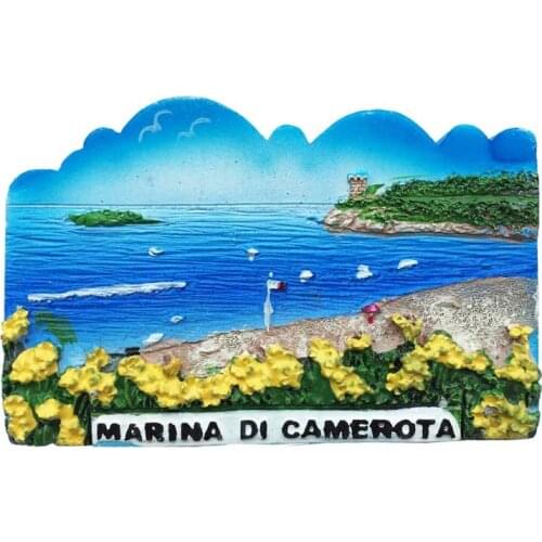QIQIPP Italy Camerota beach three-dimensional landscape tourist souvenir magnet fridge magnet