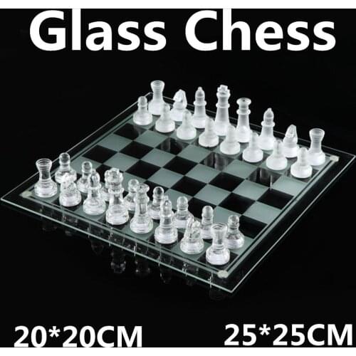 K9 Glass Chess Luxury Elegant International Chess Game Medium Wrestling Packaging International Chess Set Glass Board Chess Game