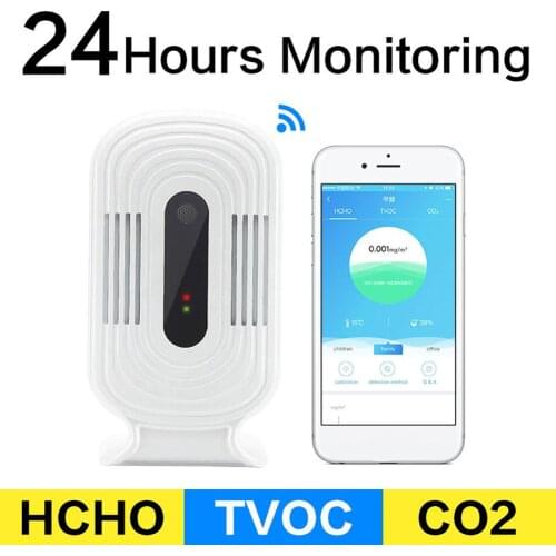 JQ-200 Intelligent WIFI Home Smog Meter CO2 HCHO Air Quality Analysis Tester Detector Sensor Temperature Humidity Monitor