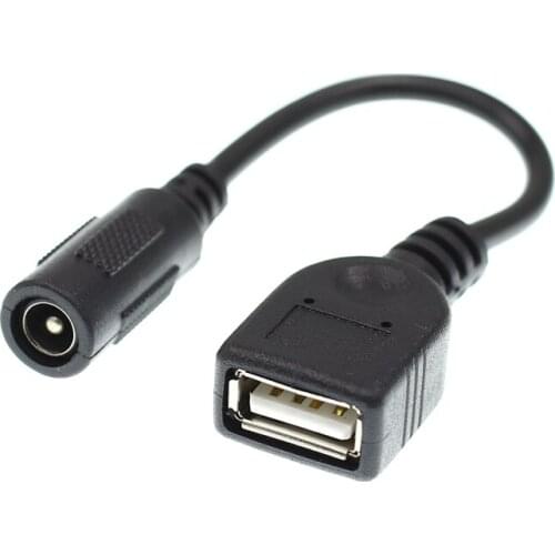 USB Female To 5.5*2.1mm Female Cable Cord Adapter