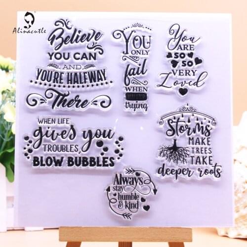 Believe In You Alinacutle CLEAR STAMPS Scrapbooking Card Album Paper Craft Rubber Roller Transparent Silicon Clear Stamp