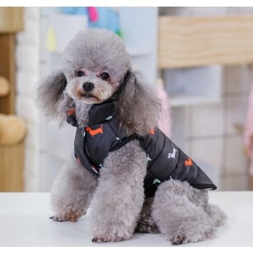 Pet dog cotton vest Autumn Winter Cotton Padded Coat for Dogs Puppy Thickened Stand-up Collar Down Jacket vest