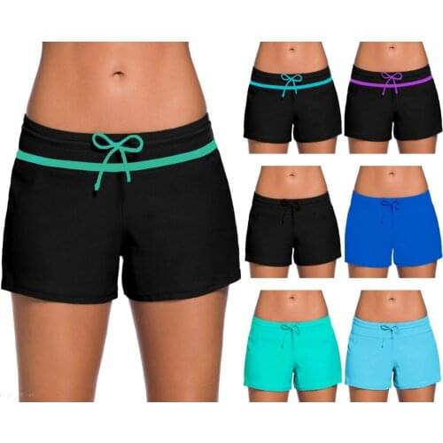 2019 Womens Bikini Bottom Swimwear Beach Swim Shorts Trunks Waistband Swim Bottom Shorts Female Panties Swim Board-short