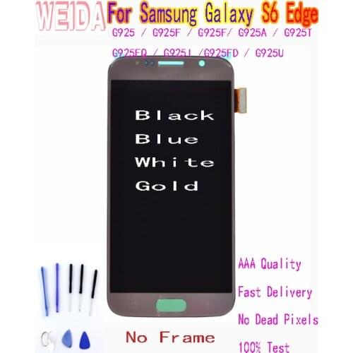 WEIDA For Samsung Galaxy S6 Edge LCD Display Screen Digitizer Assembly Frame with Tool G925 / G925F / G925F
