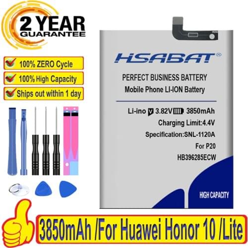 100% Original HSABAT 3850mAh HB396286ECW Battery For Huawei Honor 10 Lite Honor10 Lite Pour P Smart 2019 POT-LX1 honor 20i