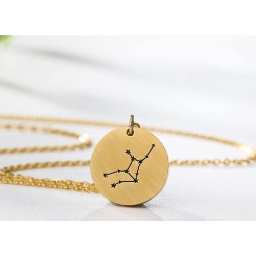 Twelve Constellations Zodiac Necklace For Women Virgo Sagittarius Aquarius Leo Scorpio Pisces Aries Taurus Gemini Cancer Libra
