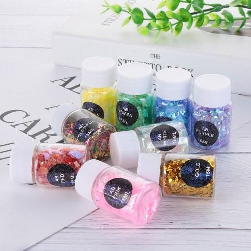 15ml Colorful Shell Sugar Broken Pieces Flashing Debris Material UV Epoxy Resin Mold Making Jewelry Filling Handmade Craft