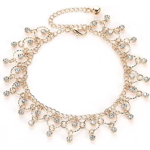 Foreign Trade Ornament Fashion Beach Dance Yoga Anklet AliExpress Best Selling Crystal Tassel Anklet Wholesale