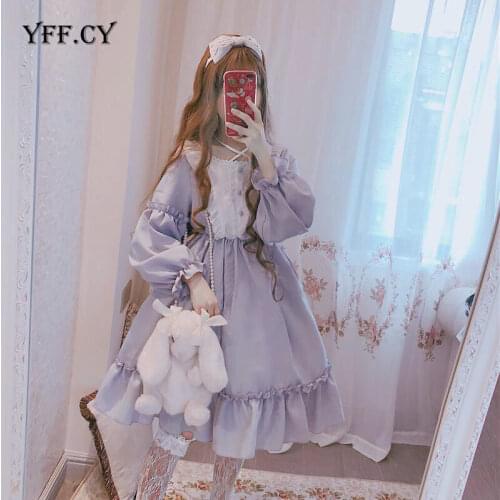 2021 New Arrival 2 Colors Gothic Lolita Dress Soft Sisiter Lace Black Dress Women Princess Dress Girl Halloween Costume