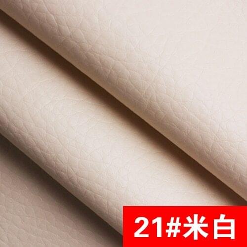 21# cream High Quality PU Leather fabric like leechee for DIY sewing sofa table shoes bags material (138*100cm)
