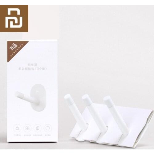 3pcs Youpin Little Self Adhesive Hooks Strong Kitchen Bathroom Closet Wall Hooks 3kg Max Load Hanger Hook Up