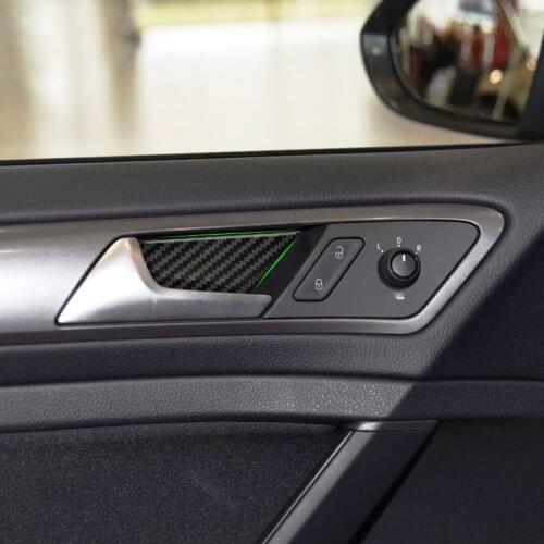 4pcs/set Carbon Fiber Car Door Handle Bowl Cover Sticker Trim For VW Golf 7 MK7 VII 2013 2014 2015 2016 2017
