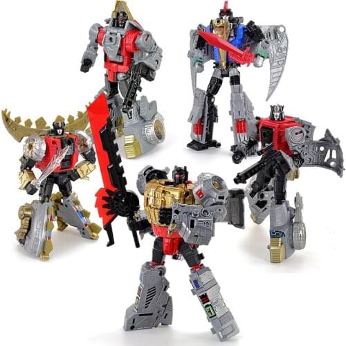 5IN1 BPF ABS Model Transformation G1 Robot Toy Dinoking Volcanicus Grimlock Slag Sludge Snarl Swoop Slash Dinobots Action Figure