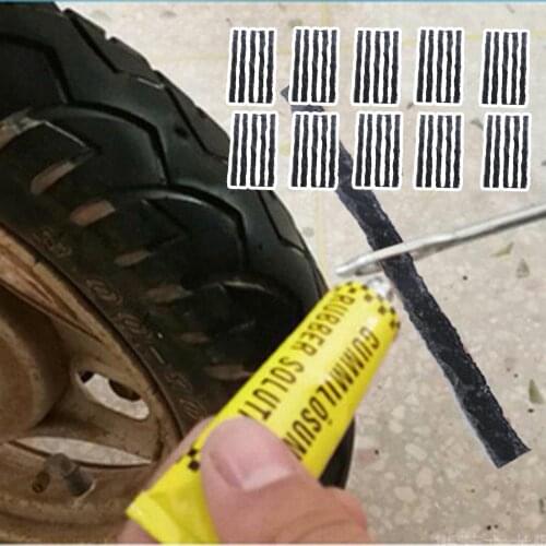 50Pcs Tubeless Tire Repair Seal Strip for Bicycle Car Tyre Repair Recovery Tools Tire Puncture Emergency Car Accessories Black