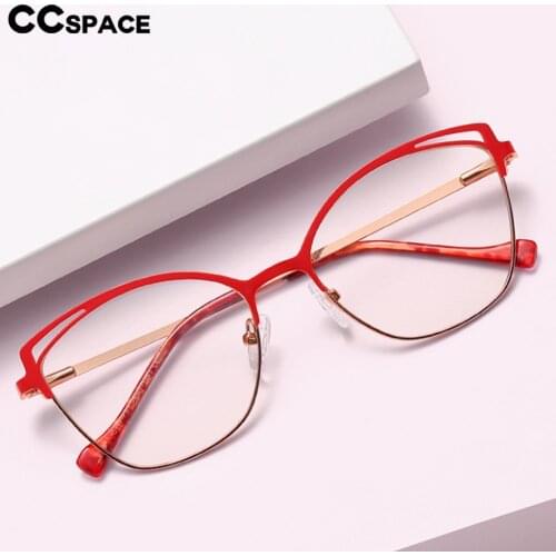 53152 Cat Eye Anti Blue Light Glasses Frame Women Spring Leg Optical Fashion Computer Eyeglasses