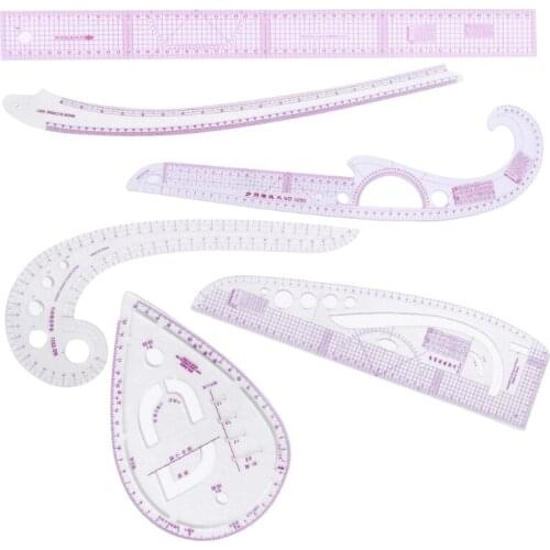 6pcs/set Tailor French Curve Grading Ruler Measure Sewing Dressmaking Yardstick Drawing Template Patchwork Tool