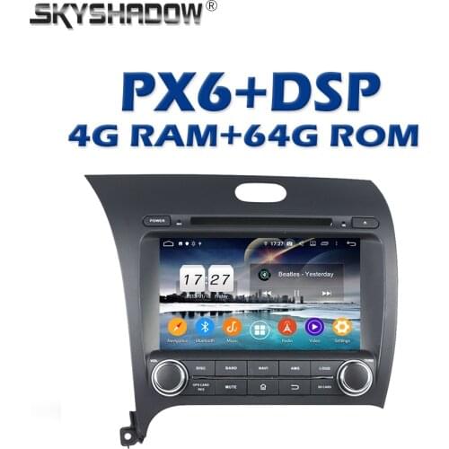 720P Wireless Carplay PX6 Android 10 64GB + 4GB Bluetooth Wifi GPS Car DVD Player Radio For kia CERATO K3 FORTE 2013 - 2016 2017