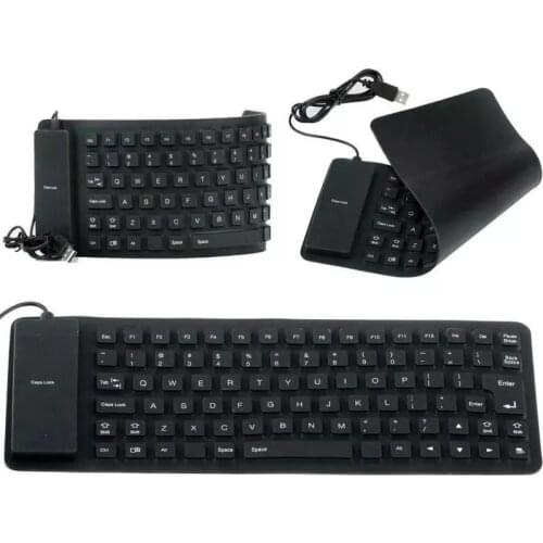 85/108Keys Letters Enghlish Layout Wire USB Interface Silicon Rubber PC Folding Keyboard Teclado Waterproof Computer Laptop