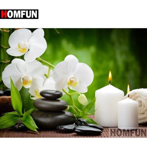 HOMFUN Full Square/Round Drill 5D DIY Diamond Painting "Flower stone landscape" Embroidery Cross Stitch 3D Home Decor A10730