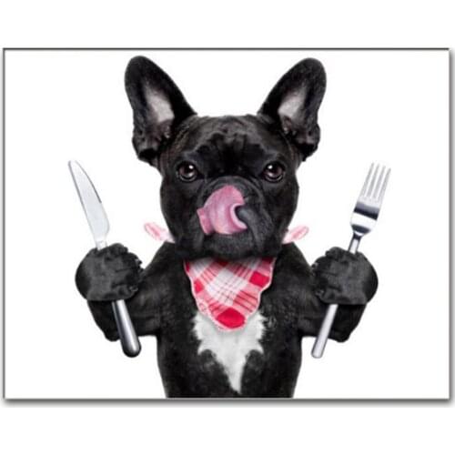 Peinture diamant thème français bouledogue, broderie 5d, points de croix carrés, mosaïque avec numéros, bricolage