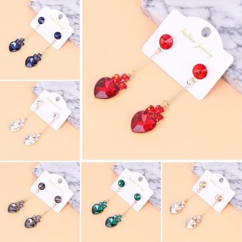 Korean earrings women 2020 Korean fashion jewelry bohemian ethnic wedding heart type pendular earrings aesthetic accessories