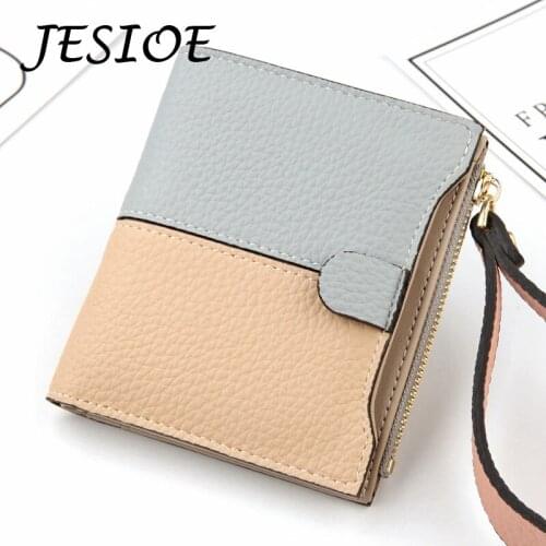 Women Small Wallets Litchi Lether Coin Purse Ladies Splice Card Holder Bags for Women Female Clutch Patchwork Money Mini Wallets