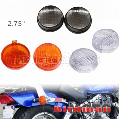 2.75" Motorcycle Round Plastic Turn Signal Lens Cover For Kawasaki Vulcan 1600 Classic Nomad Honda Cruiser Interstate Stateline