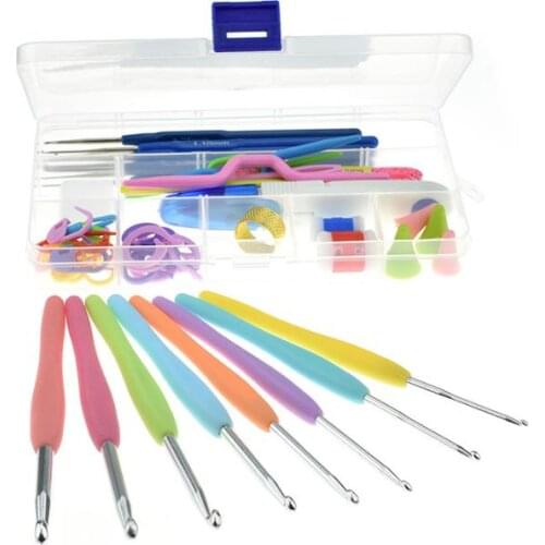 DHL 120set 16pcs/set Crochet Hooks Needles Knit Kit Stitches Knitting Craft Case in Case Yarn Hook Stitch Weave Accessories SN