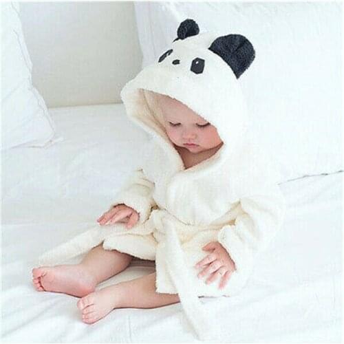 Lovely Toddler Kids Boy Girl 3D Panda Long Sleeve Romper Jumpsuit Bodysuit Pajamas Outfit Hooded Flannel Nightgown Clothes