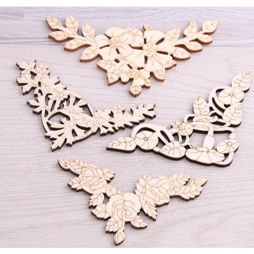 SWEET BELL 16pcs Mixed Book Corner Wooden Ornament For Home Decoration Crafts Scrapbooking Crafts Wood Album Corners Embellishme