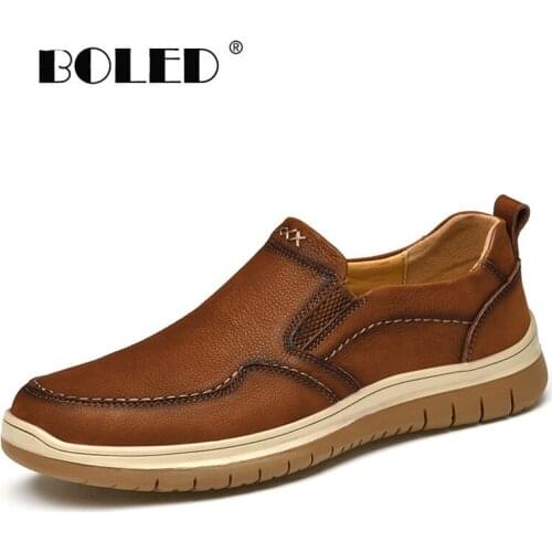 Natural Leather Men Shoes Soft Quality Loafers Moccasins Slip-On Non-Slip Men Flats Shoes Breathable Driving Shoes Men