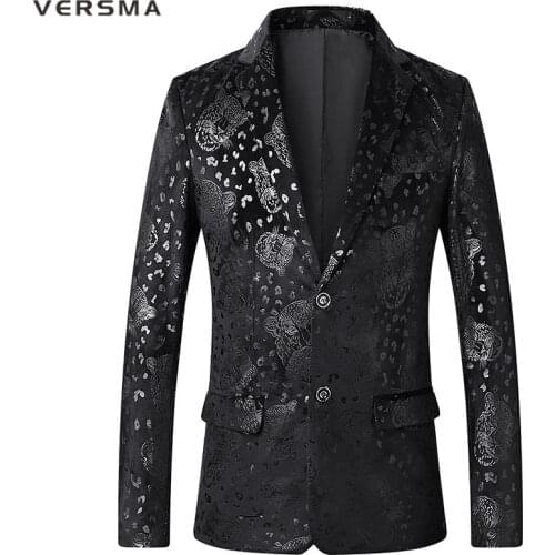 VERSMA British Blazer Suit Jacket Men Casual Slim Fit Stylish Designer Blazers Suits Korean Style Men Clothing 5XL Dropshipping