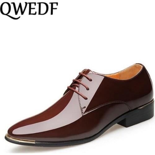 QWEDF 2018 New Business banquet men leather Shoes hairstylist Gentleman Men Shoes Office Party Wedding Dress Shoes adult BB-050