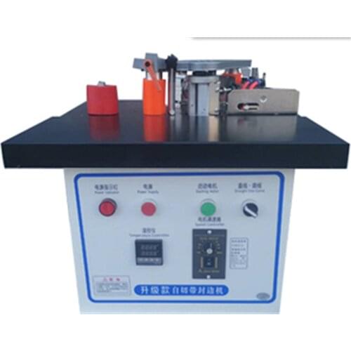 Woodworking Edge Banding Machine Speed Control Mini Manual Wood Cutting Pvc Curved Straight Edge Automatic Broken Belt 110/220v