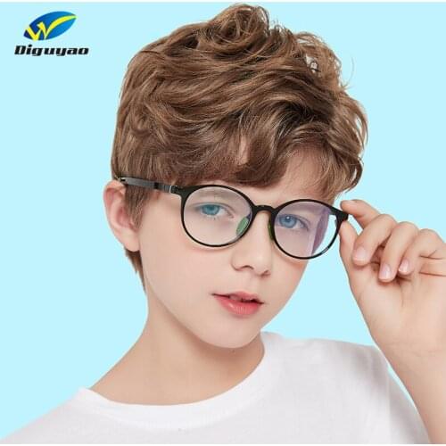 NEW Round TR90 Frame Anti Blue Light Kids Glasses Children Boy Girls Computer Reflective Blocking Eyeglasses original Brand box