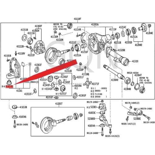 Front differential fixed cushion 1998-Toy ota LAN DCR UIS ER rear differential fixed cushion rubber sleeve seal