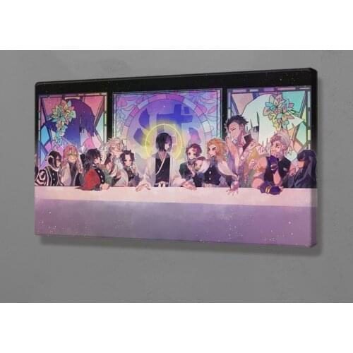 Kagaya Ubuyashiki Demon Slayer Poster Wooden Frame Canvas Wall Art Decoration prints Framed Dorm living bedroom decor Painting