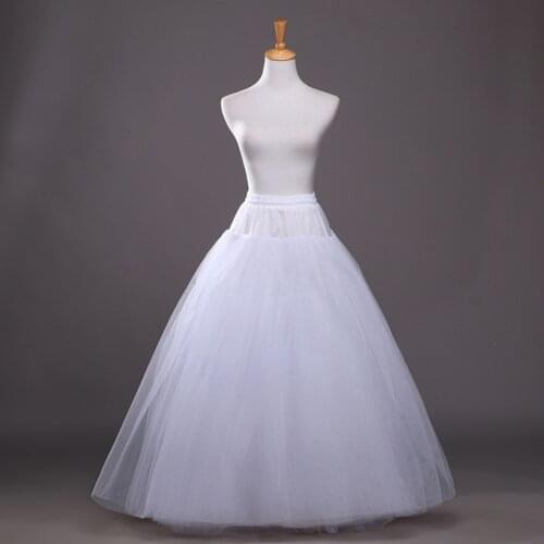 Bridal Petticoat Crinoline Underskirt Wedding Dress Hoop Lolita Petticoat Long Fancy Slips White Petticoat Rockabilly tulle
